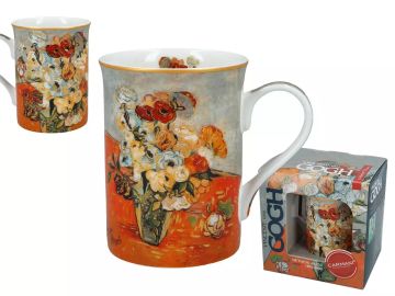 Чаша "Японска ваза с рози и анемони" на Ван Гог (фин порцелан)