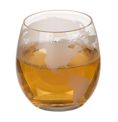 Диспенсър - Глобус с 2 чаши (стъклен)