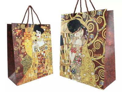 Средна подаръчна торбичка "Целувката" и "Адел" на Густав Климт 