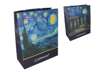 Малка подаръчна торбичка "Звездна нощ" и "Звездна нощ над Рона" на Винсент Ван Гог 