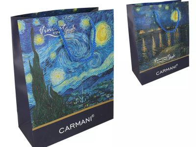Голяма подаръчна торбичка "Звездна нощ" и "Звездна нощ над Рона" на Винсент Ван Гог 