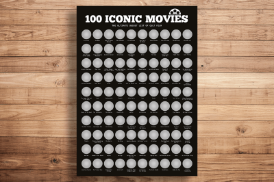 Скреч плакат - "100 култови филма"
