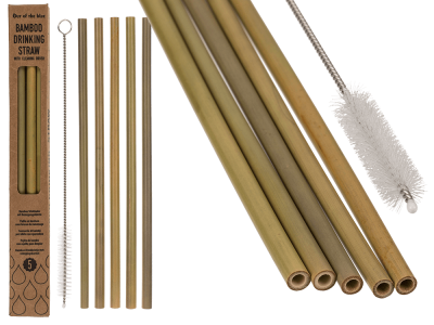 Бамбукови сламки за многократна употреба - 5 бр. 20см