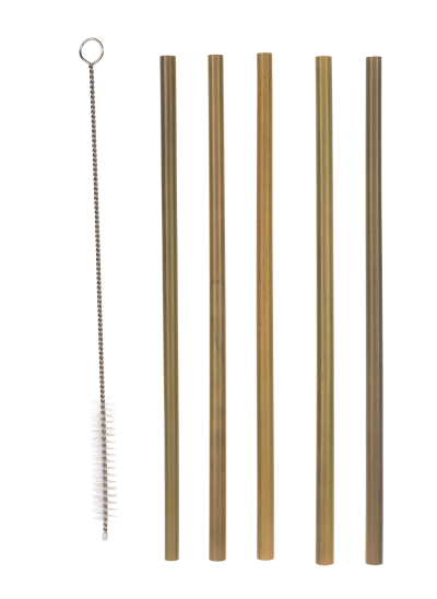 Бамбукови сламки за многократна употреба - 5 бр. 20см