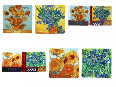 Подложки за чаша 2бр - "Слънчогледи" и "Ириси“ на Ван Гог