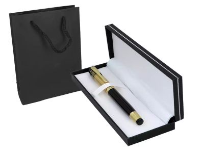 Луксозна писалка с перо - черно и златно