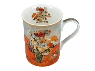 Чаша "Японска ваза с рози и анемони" на Ван Гог (фин порцелан)